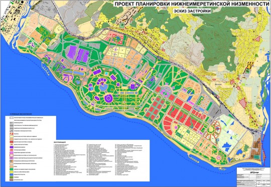 Нижнеимеретинская бухта. Олимпийский парк Сочи-2014. Схема. План