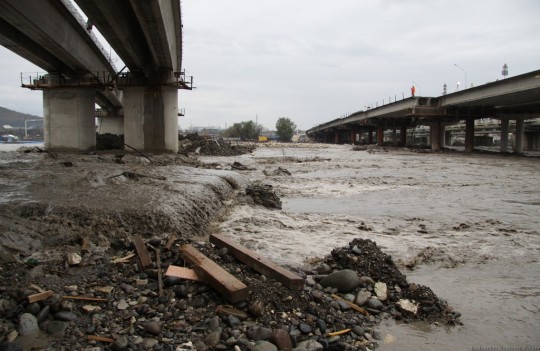 Подъем уровня воды в Мзымте